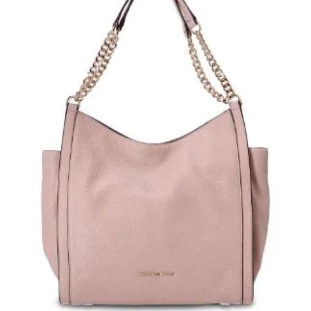 Michael Kors Newbury MD Chain Tote Oyster Leather Pink hardware Shoulder Bag